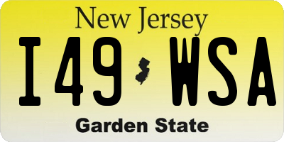 NJ license plate I49WSA