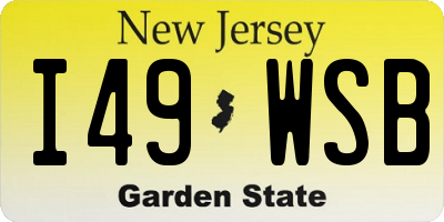 NJ license plate I49WSB