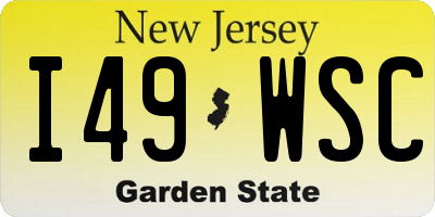 NJ license plate I49WSC