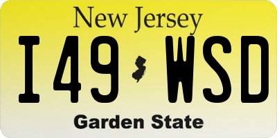 NJ license plate I49WSD
