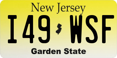 NJ license plate I49WSF