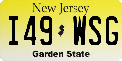 NJ license plate I49WSG