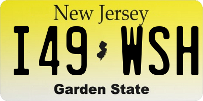 NJ license plate I49WSH