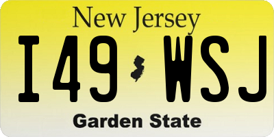 NJ license plate I49WSJ