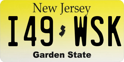 NJ license plate I49WSK