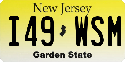 NJ license plate I49WSM