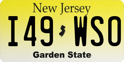 NJ license plate I49WSO