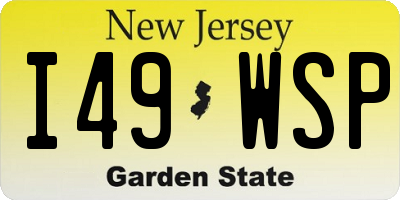NJ license plate I49WSP