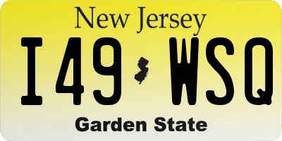 NJ license plate I49WSQ