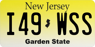 NJ license plate I49WSS