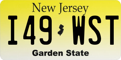 NJ license plate I49WST