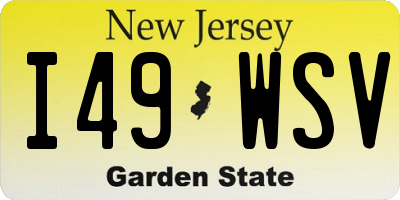 NJ license plate I49WSV