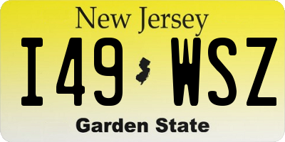 NJ license plate I49WSZ