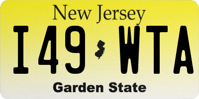NJ license plate I49WTA