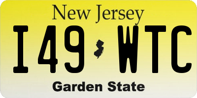 NJ license plate I49WTC