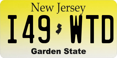 NJ license plate I49WTD