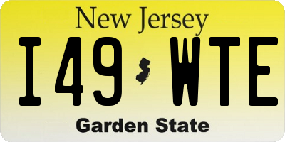NJ license plate I49WTE