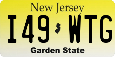 NJ license plate I49WTG