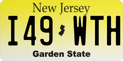 NJ license plate I49WTH