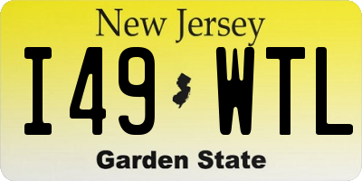 NJ license plate I49WTL