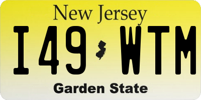 NJ license plate I49WTM