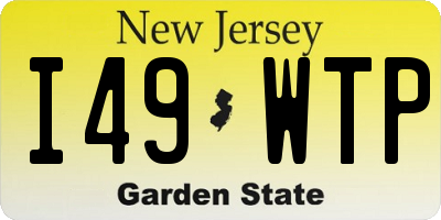 NJ license plate I49WTP