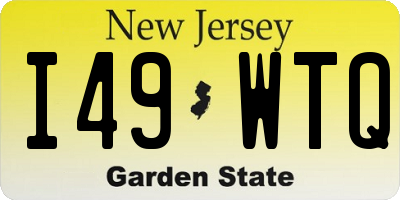 NJ license plate I49WTQ