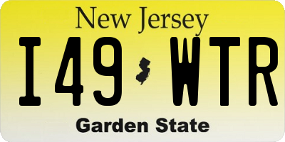 NJ license plate I49WTR