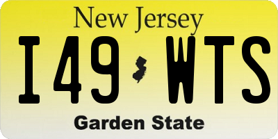 NJ license plate I49WTS