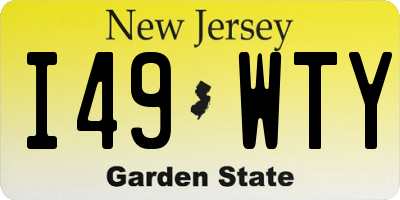 NJ license plate I49WTY
