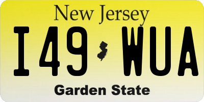 NJ license plate I49WUA