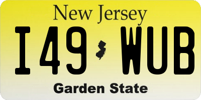 NJ license plate I49WUB