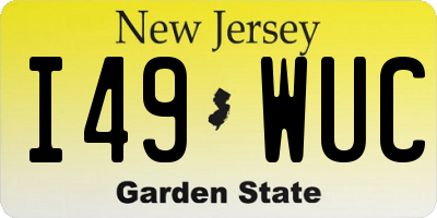NJ license plate I49WUC