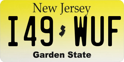 NJ license plate I49WUF