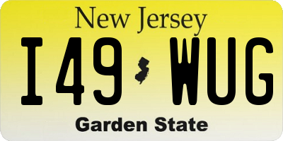 NJ license plate I49WUG