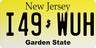 NJ license plate I49WUH
