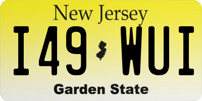 NJ license plate I49WUI