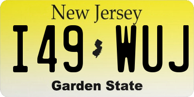 NJ license plate I49WUJ