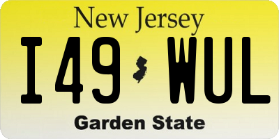 NJ license plate I49WUL