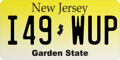 NJ license plate I49WUP