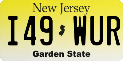 NJ license plate I49WUR