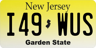 NJ license plate I49WUS