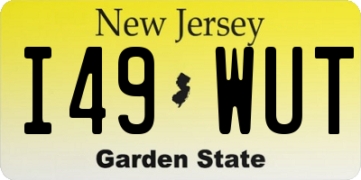 NJ license plate I49WUT