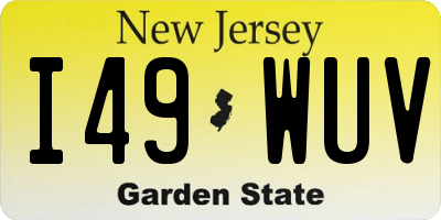 NJ license plate I49WUV