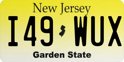 NJ license plate I49WUX