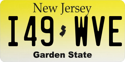 NJ license plate I49WVE