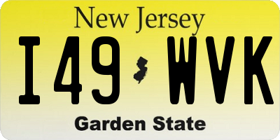 NJ license plate I49WVK