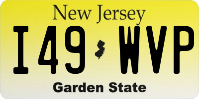 NJ license plate I49WVP