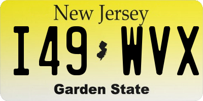 NJ license plate I49WVX