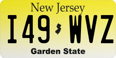 NJ license plate I49WVZ